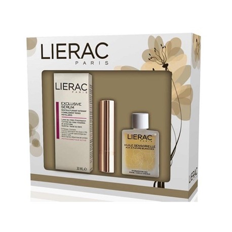 Lierac Cofanetto Di Natale Excluisve Serum 30 Ml Hydra Chrono + Labbra Oro + Huile Sensorielle 15 Ml In Omaggio