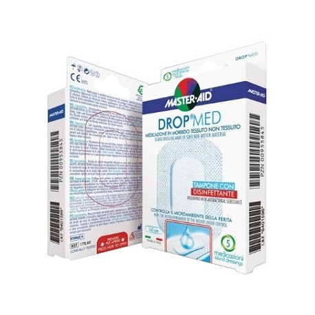 Pietrasanta Pharma Medicazione Compressa Autoadesiva Dermoattiva Ipoallergenica Aerata Master-aid Drop Med 10,5x20 5 Pezzi