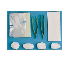 Farmacare Set Per Medicazione Medium Contenente Pinza Ad Anelli, Pinza Anatomica, 4 Tamponi, Sacchetto Di Carta Per Residui, Tel