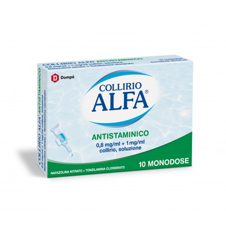 Dompe' Farmaceutici Collirio Alfa Antistaminico 0,8 Mg/ml + 1 Mg/ml Collirio, Soluzione