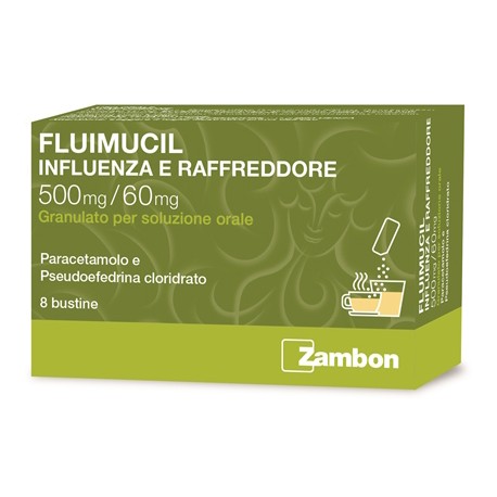 Zambon Italia Influenza E Raffreddore 500 Mg/ 60 Mg Granulato Per Soluzione Orale