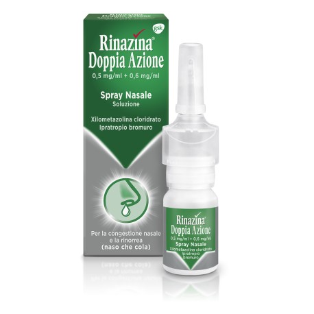 Glaxosmithkline C. Health. Rinazina Doppia Azione 0,5 Mg/ml + 0,6 Mg/ml Spray Nasale, Soluzione