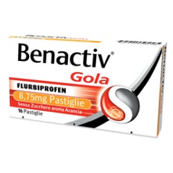 Benactiv Gola Arancia Senza Zucchero 16 Pastiglie 8,75 mg