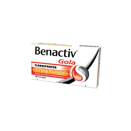 Benactiv Gola Arancia Senza Zucchero 16 Pastiglie 8,75 mg