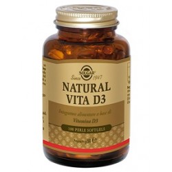 Solgar Natural Vita D3 100 perle Integratore antiossidante multifunzionale