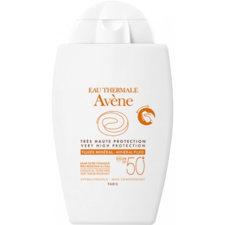 Eau Thermale Avene Fluido Minerale Antiossidante SPF50+ Protezione Solare Senza Filtro Chimico 40ml