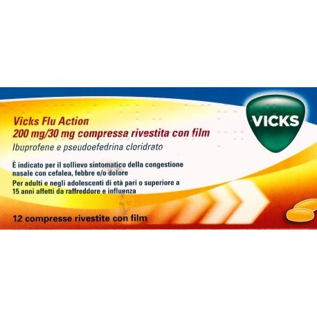 VICKS FLU ACTION*12 cpr riv 200 mg + 30 mg