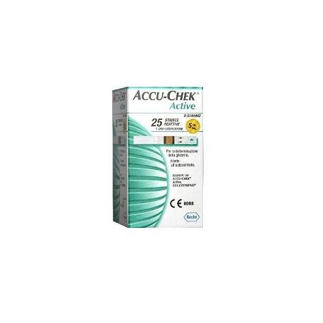 Roche Diabetes Care Italy Strisce Misurazione Glicemia Accu-chek Active Mic Retail 25 Pezzi