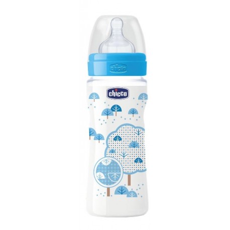 Chicco Biberon Well Being In Polipropilene Boy Da 330 Ml Fast Silicone Ita