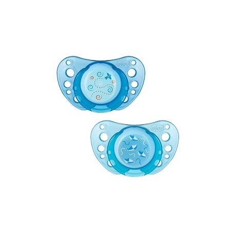 Chicco Succhietto Physio Air Blu Silicone 0m+ 2 Pezzi Caucciu'