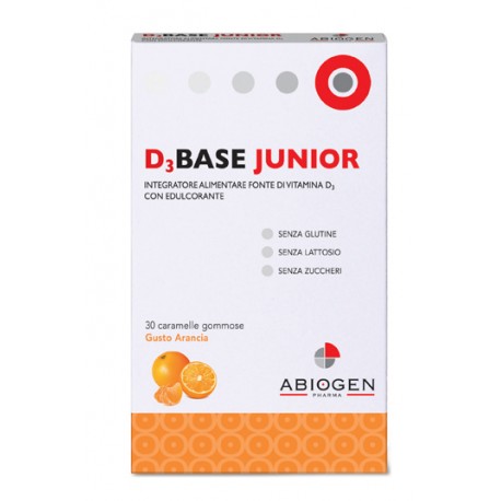 Abiogen Pharma D3base Junior 30 Caramelle Gommose Arancia