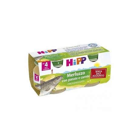 Hipp Italia Hipp Omogeneizzato Merluzzo Con Patate Carote 2x80 G